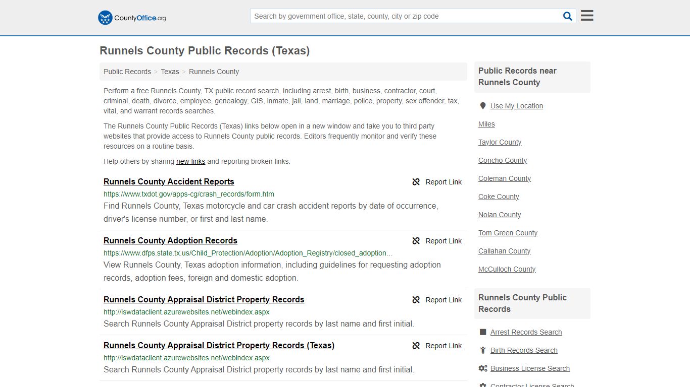 Runnels County Public Records (Texas) - County Office